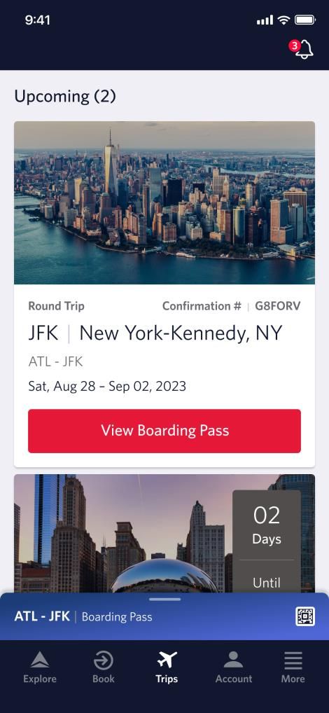 The May 2024 Trips tab, with booked trips in their own place.